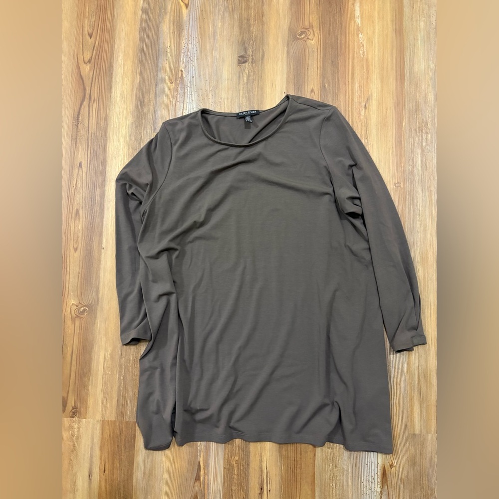 Eileen Fisher Chocolate Long Sleeve Top
